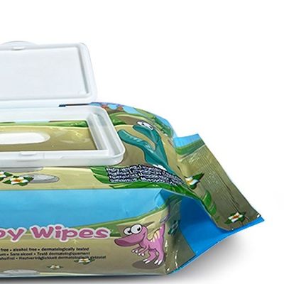 دستمال مرطوب بدون عطر 60pcs Sensitive Skin Baby Non Woven Spunlace